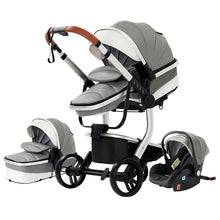 Load image into Gallery viewer, Timeless - 3 in 1 PU Leather Baby Stroller - France to UK &amp; EU / Grey