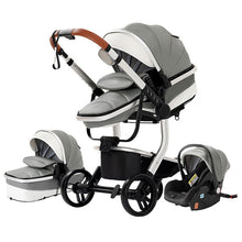 Cargar imagen en el visor de la galería, Timeless - 3 in 1 PU Leather Baby Stroller - France to UK &amp; EU / Grey