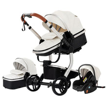 Load image into Gallery viewer, Timeless - 3 in 1 PU Leather Baby Stroller - France to UK &amp; EU / White