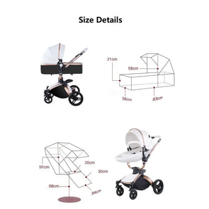 MZC906Deluxe - 3 in 1High Landscape Baby Stroller