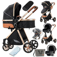 Load image into Gallery viewer, MZCV9Lux - 3-in-1 Baby Stroller - Available in 8 colours - V9 Black Gold - Baby Stroller